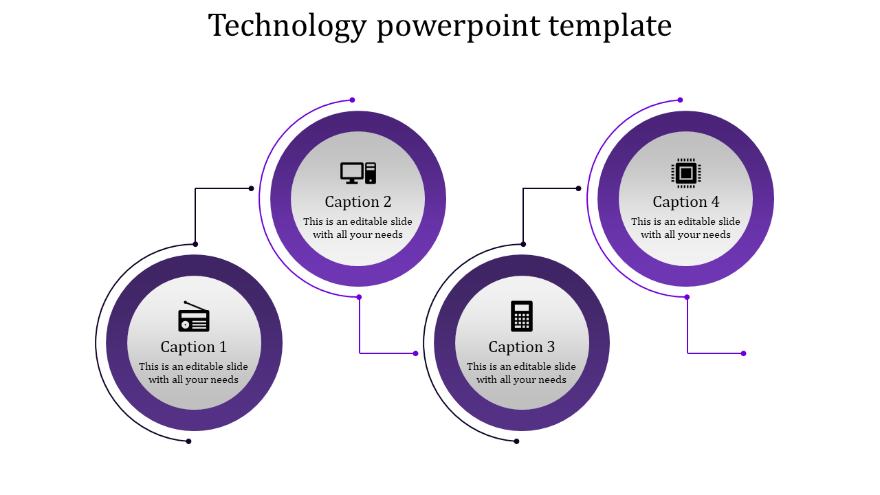 Purple Coin Model Technology PowerPoint Template